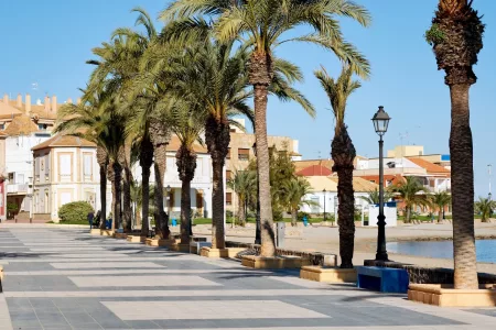 Promenade of Los Alcazares. Fishing village on the western side of the Mar Menor in the autonomous community and province of Murcia, southeastern Spain.